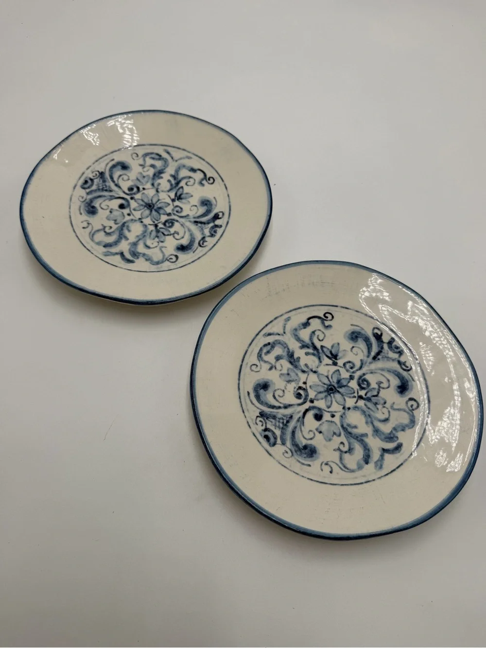 Sur La Table Aqua Salad Plate 8 3/4” Dinnerware Handcrafted In Italy Set Of 2